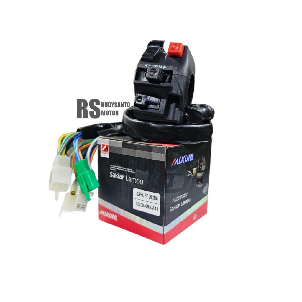 SAKLAR SET KIRI SUPRA MILKUNI (21W) / SAKLAR KIRI HOLDER SWITCH LAMPU SEIN SEBELAH KIRI MOTOR HONDA 