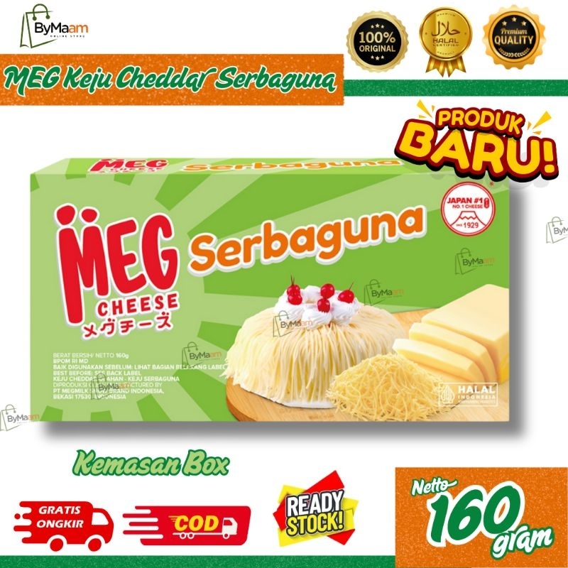 

Keju MEG Cheese Cheddar Olahan Serbaguna 160 gr Kemasan Box | Keju Parut