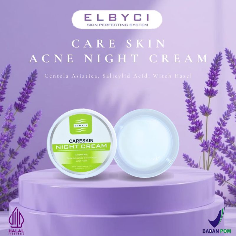 [TERLARIS] ELBYCI SKINCARE - NIGHT CREAM ACNE CARE ( ATASI JERAWAT AMPUH SERTA BEKASNYA)