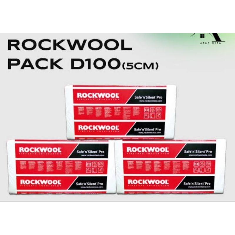 Rockwool D100 5cm / Rockwool / Busa Peredam / Glasswol / Peredam Ruang