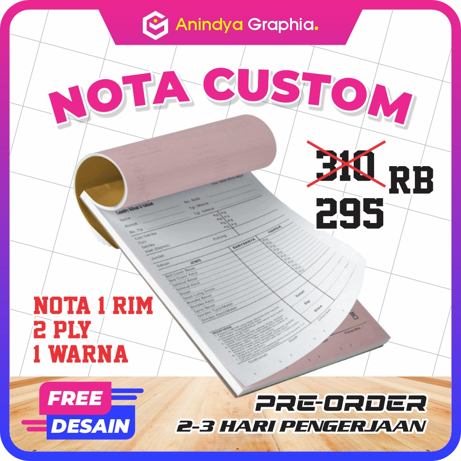 

Nota NCR 1 Rim 2 Ply Nama Toko/Kwitansi Custom - 2-3 Hari Selesai