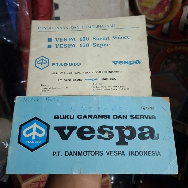 buku panduan vespa super sprint original