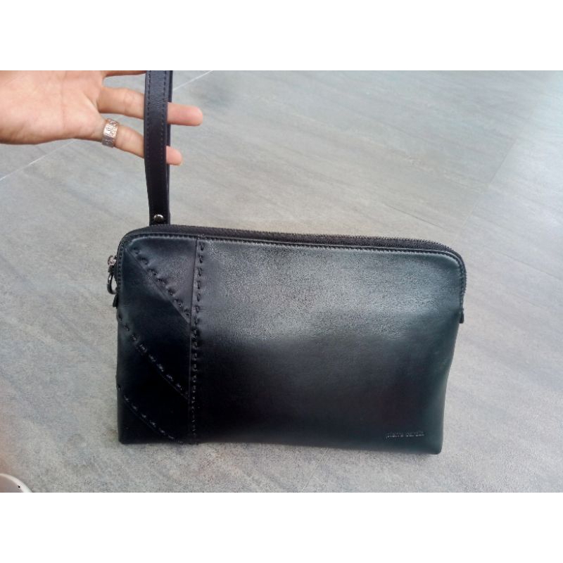 preloved tas kulit tangan peria/wanita pierre cardin original