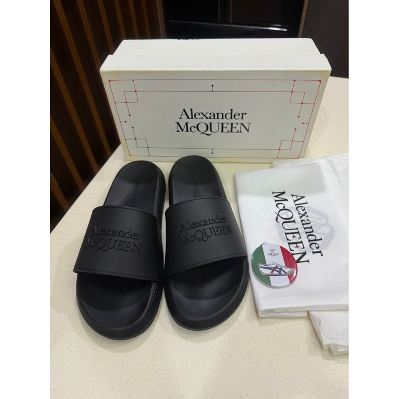 SANDAL SLIDES McQueen /All Black /HIGH QUALITY