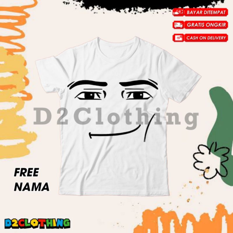 (BISA COD) Kaos Anak Laki - Laki dan Perempuan Motif Muka Senyum Roblox - Baju Anak Usia Gambar Muka