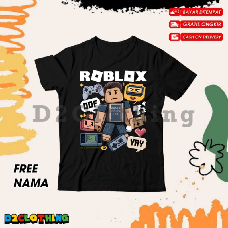 (BISA COD) Kaos Anak Laki - Laki dan Perempuan Gambar Game Roblox - Baju Anak Motif Roblox Keren Usi
