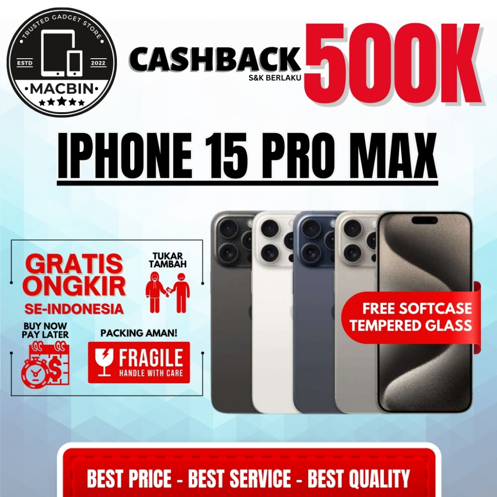 iP iphone 15 Pro Max 256GB 512GB 1TB Second Original Fullset