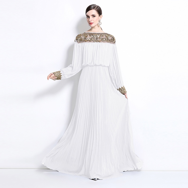 SGBJ Robe Fashion Women Muslim Wear Putih Wrap Maxi Dress Wanita 4 Color