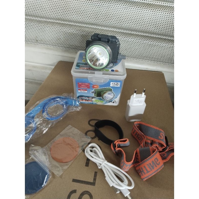 COD SUNPRO SL-993 senter kepala selam 160W cahaya putih plush dua lensa