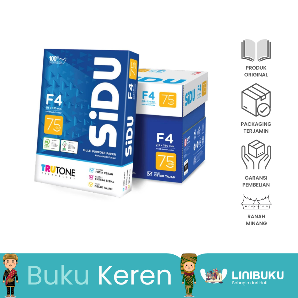 

Kertas HVS SiDU A4 70 GRAM - 1 DUS = 5 RIM = ATK