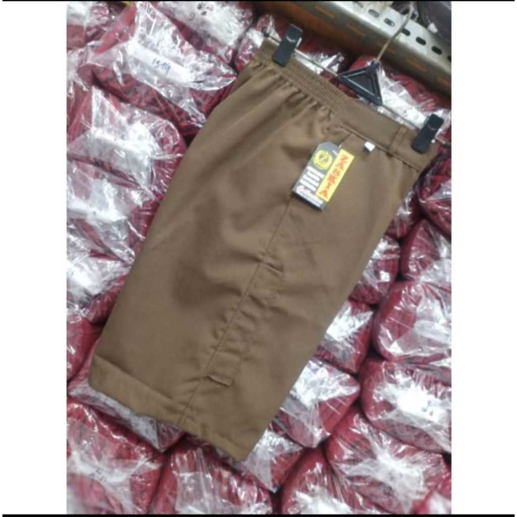 Celana Pramuka SMP Pendek Pinggang Karet / Celana SMP Pramuka Pinggang Karet / Celana Pramuka SMP Pe