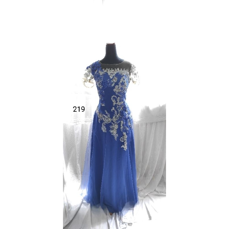 prelove gaun biru royal blue gaun pesta bekas butik