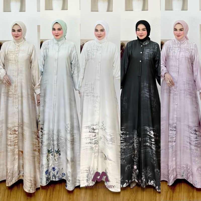 (x8) HMF MONA 6  Baju Dress Gamis Muslimah Mona Dress 6 by Hmf Luxury. Nazra Sha