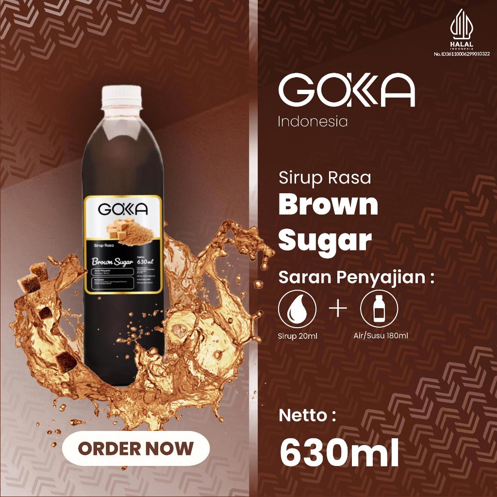 

Minuman Sirup Brown Sugar Gokka / Gokka Syrup Rasa Brown Sugar 630ml