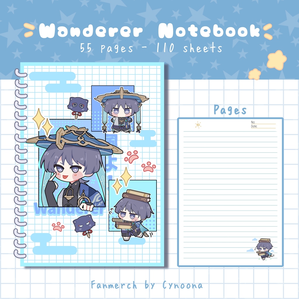 

[Cynoonaa] Genshin Impact Wanderer Notebook | Buku Tulis Genshin Impact Wanderer Scaramouche