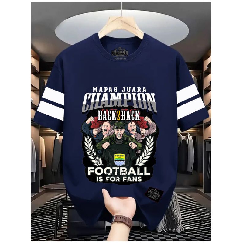 Kaos Persib juara 2025 Distro ORI Pria Dan Wanita Dewasa Lengan Pendek