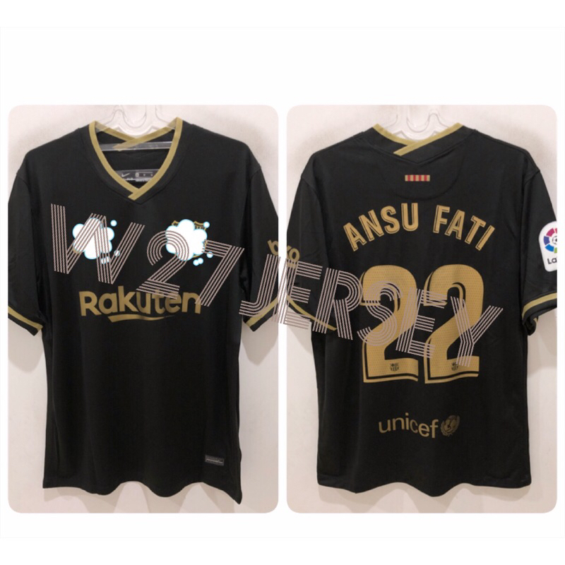JERSEY BARCELONA AWAY 2020/2021 name player Ansu Fati + Patch