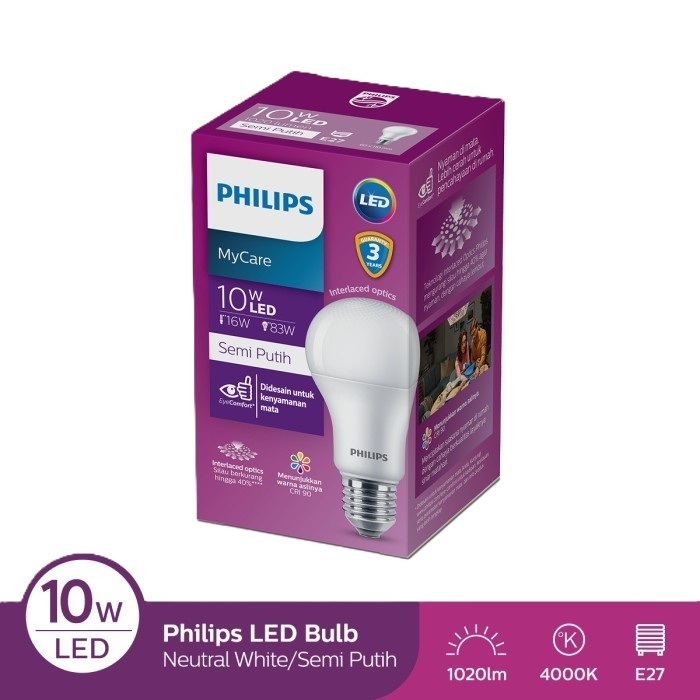 Lampu Philips MyCare 10W Putih | Lamp LED Bulb 10 Watt Cool Daylight White 10 W E27 Garansi Resmi