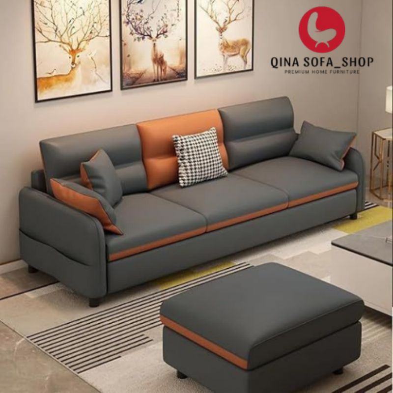 IDEA-Sofa 3 Seater Sofa Kulit Elegant Berkualitas Premium