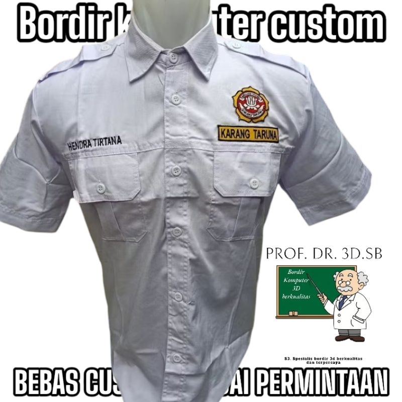 kemeja karang taruna custom bordir komputer bahan adem best Quality