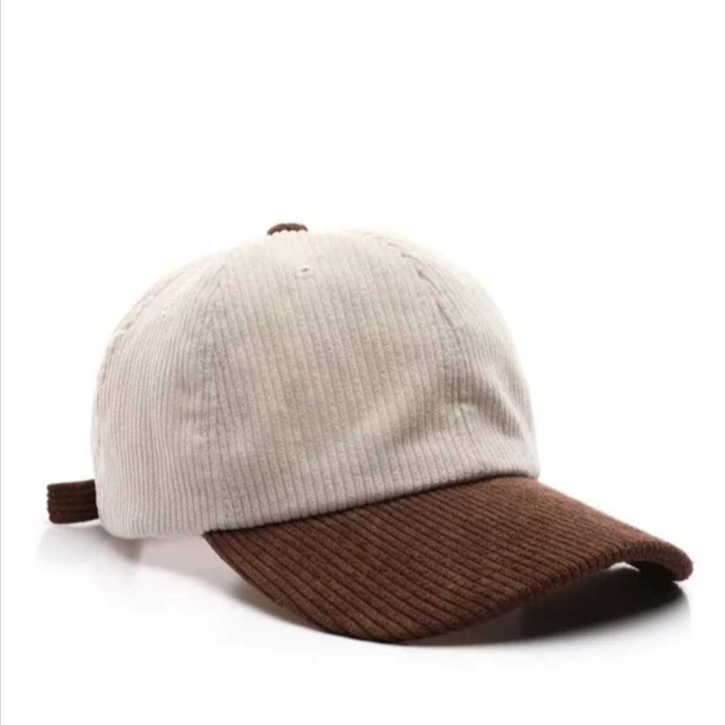 Topi Baseball Combinasi dua warna Corduroy Distro Stylish dan Keren saat dipakai