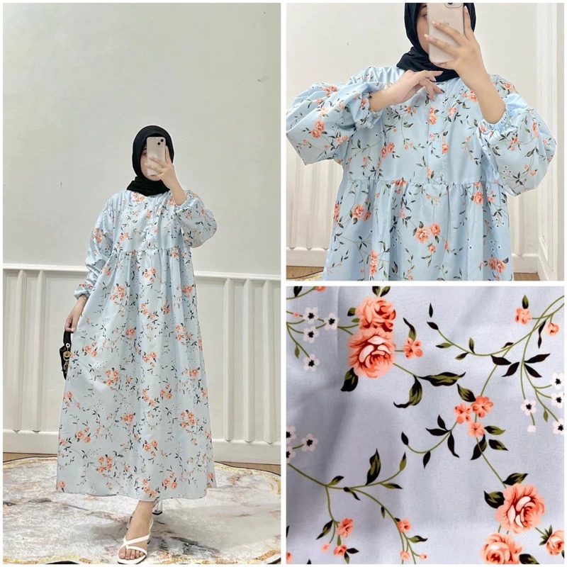 BEFAST - ZRD OOTD WANITA FAFA / ARSY MIDI DRESS / LongDress Wanita Motif / Fashion Casual Remaja Wan