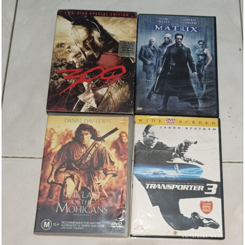 dvd 300 / MATRIX / THE LAST OF THE MOHICANS / TRANSPORTER 3
