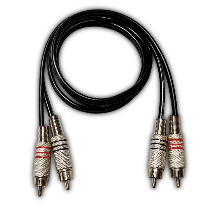 Kabel Input Dobel 2-2 Jek RCA Besi To Jek RCA Besi Panjang 1 Meter