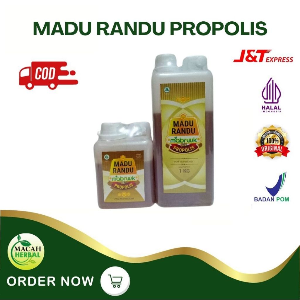 

MACAH HERBAL - Madu Randu plus Propolis 1kg Mabruuk 1 kg