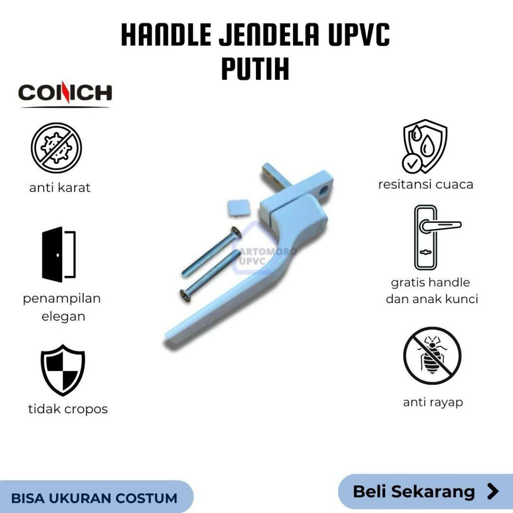 Handle Gagang Jendela UPVC Putih