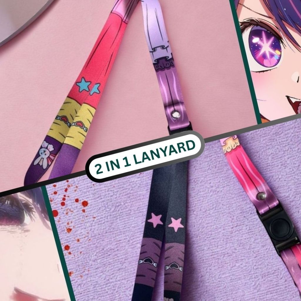 

Double-Side Lanyard AI HOSHINO Oshi no Ko Yoasobi Idol Anime Merchandise Tali ID Card (unofficial)