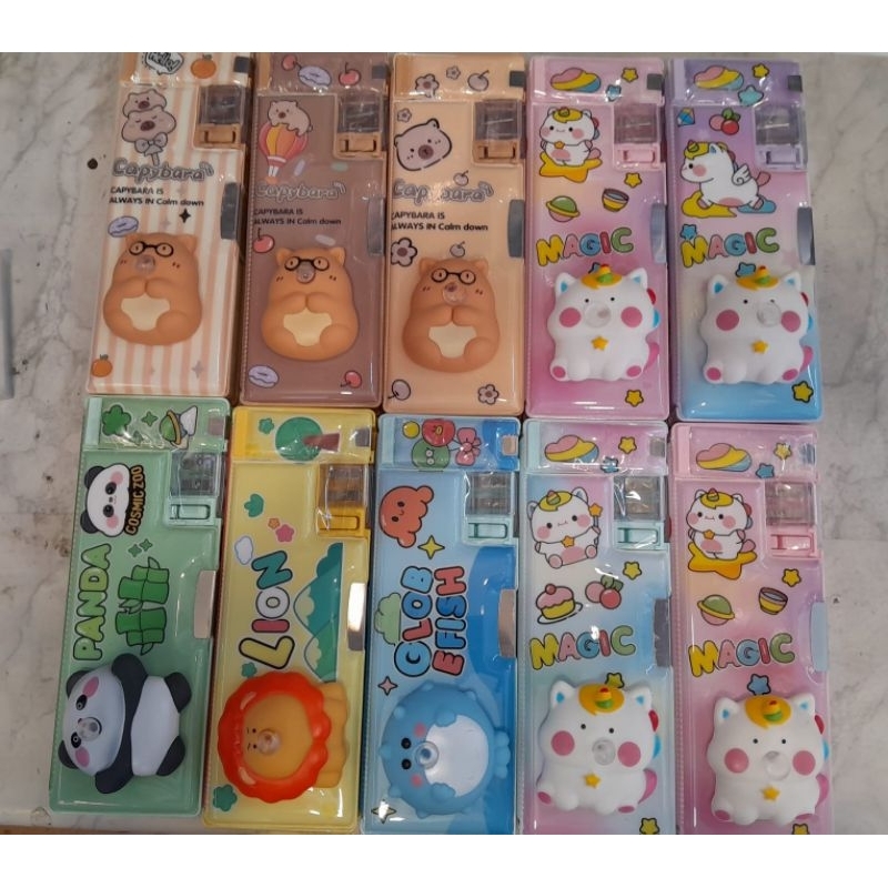 

Tempat pensil Timbil 3D karakter Capybara, Unicorn, Panda, animal kode 577-3