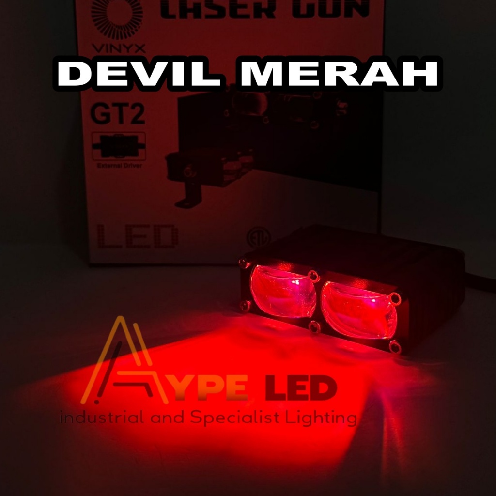 IK3 Lampu Tembak GT-2 Vinyx Slim 2 Mata Bluelens 2 Warna 30 WATT Laser Gun GT-2 Vinyx