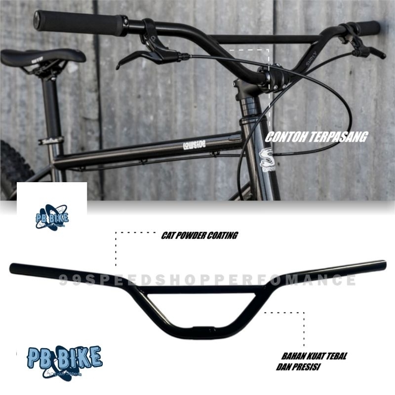 Stang Handlebar Sepeda Sunrise Bar Standar 25.4 sunrise handle bar hitam BMX MTB federal