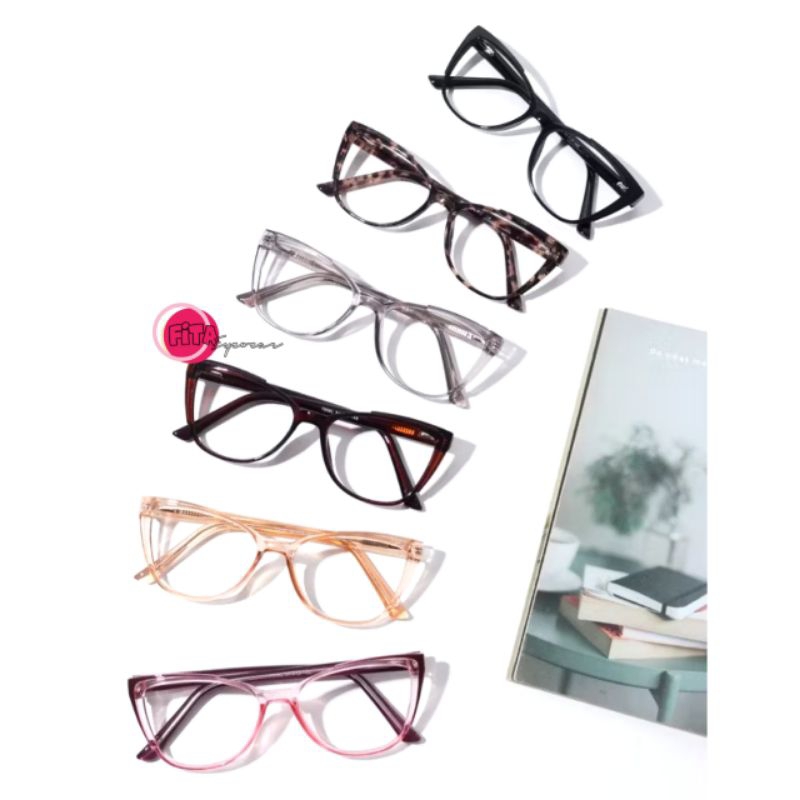 Kacamata Minus Photocromic Sahira Cat eye 7006 | Kacamata Kucing Bluecromic
