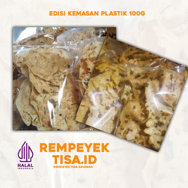 Peyek Tisa - Semua Varian Edisi kemasan plastik 100g | Udang Rebon | Kacang Tanah | Kacang Hijau