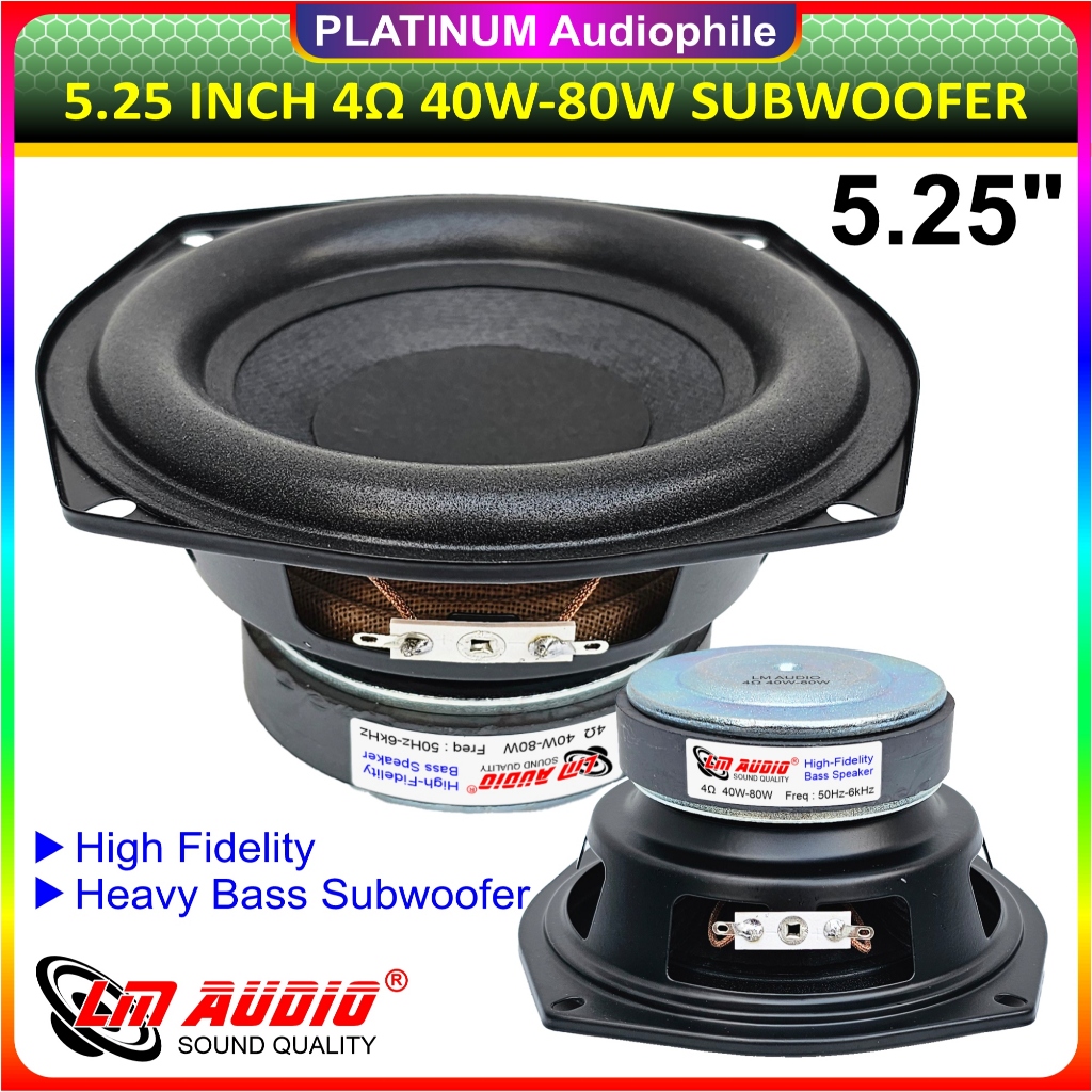 Speaker 5.25" inch Subwoofer 40W-80W 4 ohm Woofer Bass Speker LM-5247