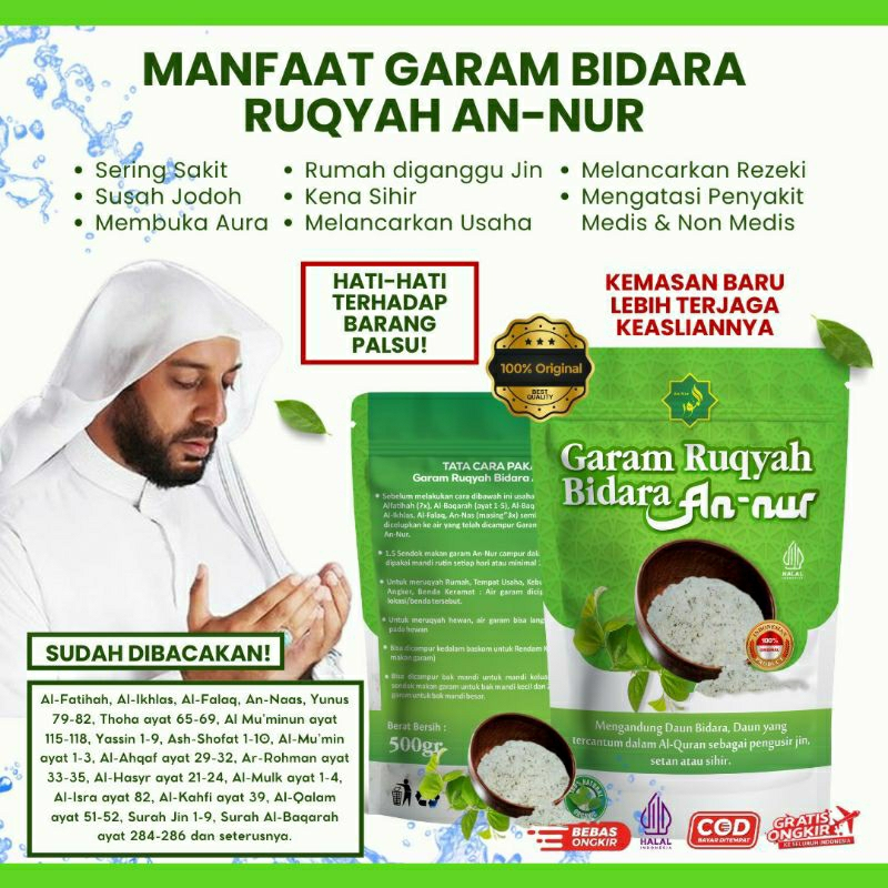 

Garam Bidara Metode Ruqyah An Nur 500gr-Siap Pakai Ampuh 100%