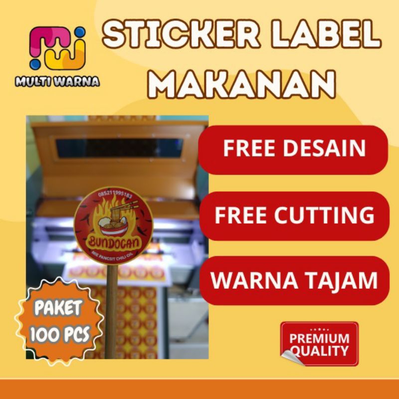 

100 pcs Stiker Label Usaha/ Stiker Kemasan/Stiker Produk/Stikker Makanan