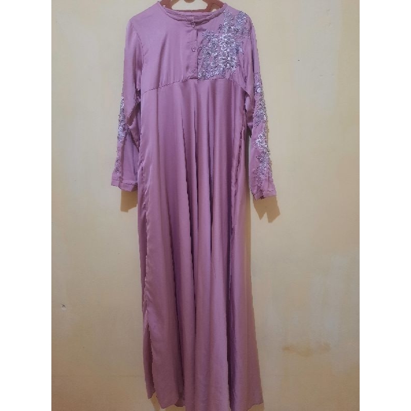 preloved baju jahit gamis ungu