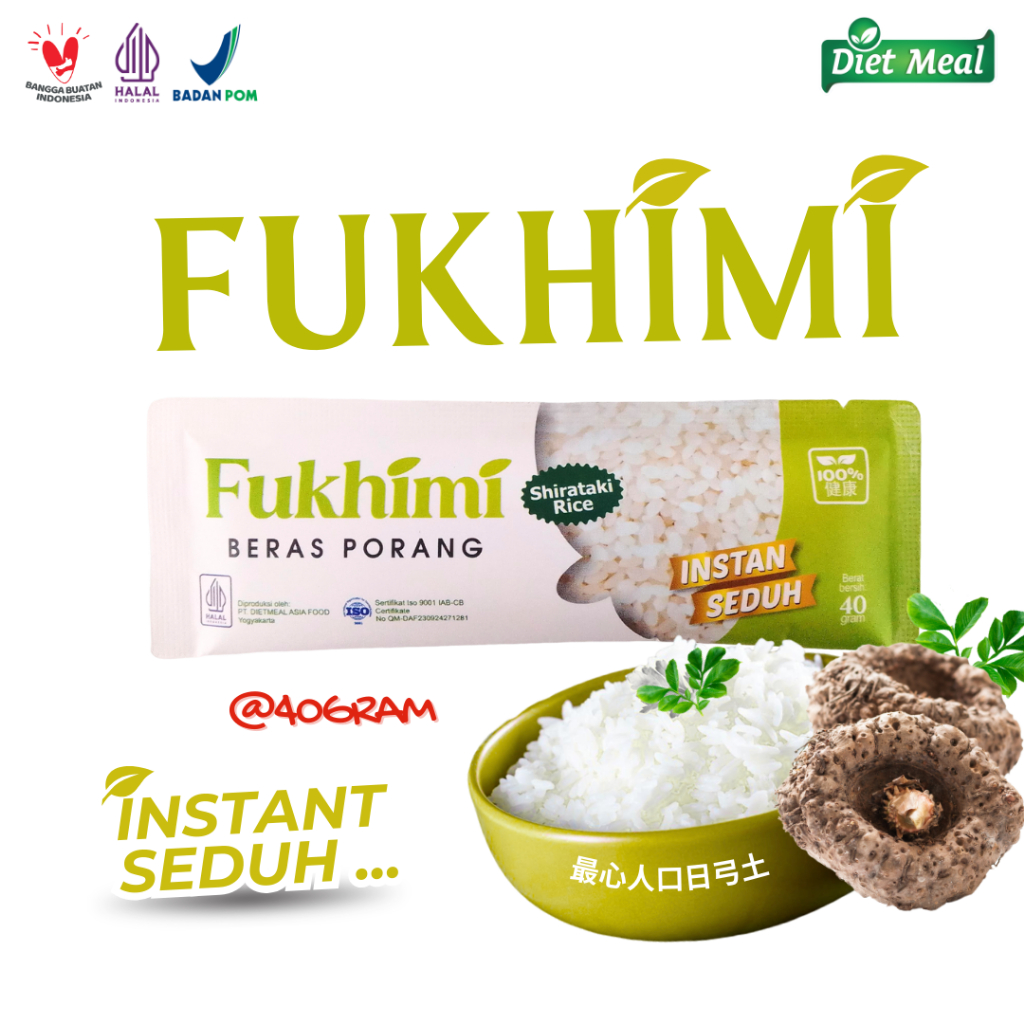 

Beras Porang Shirataki FUKHIMI 40GRAM Instant seduh