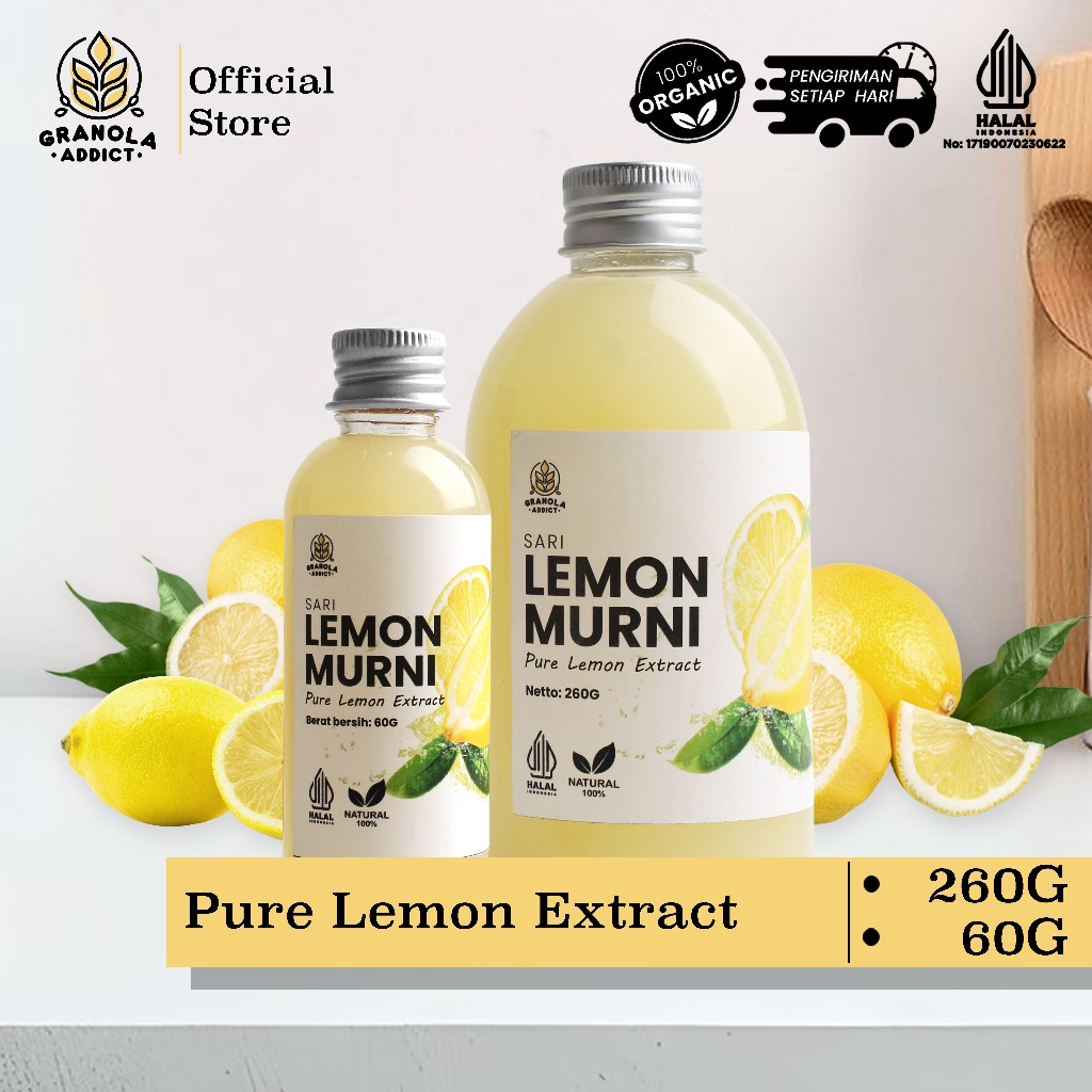 

Granola Addict - Pure Lemon Extract / Sari Lemon Murni (60G & 260G)