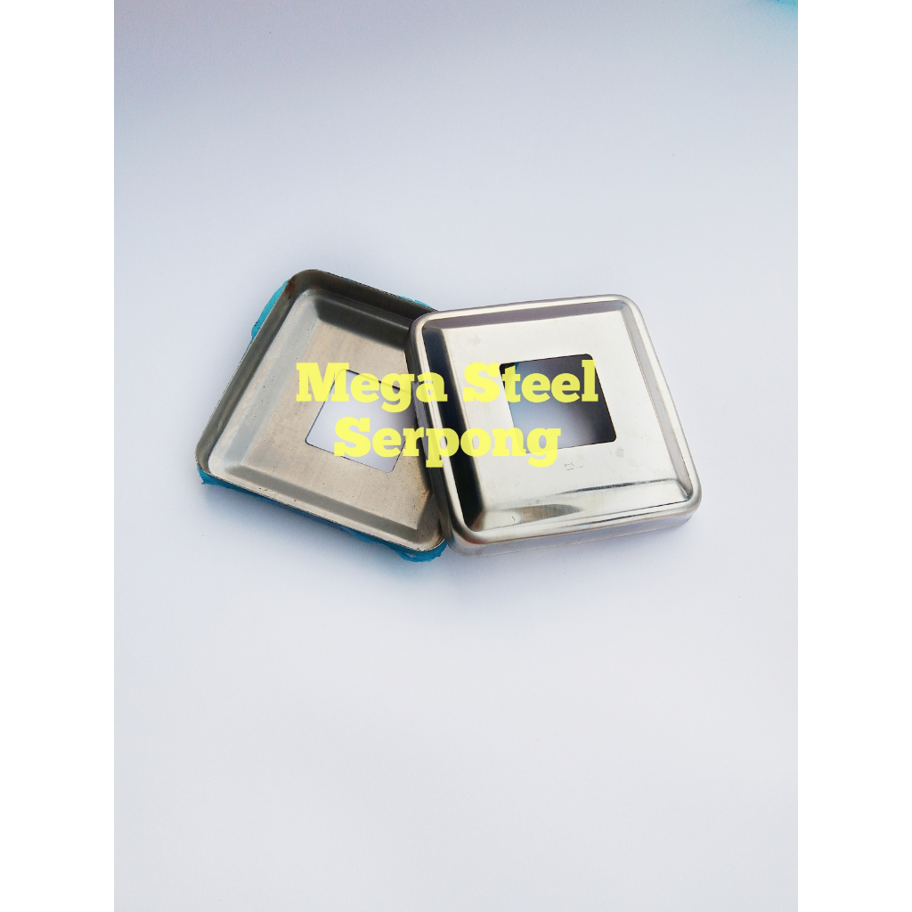 Tutup Ring Kotak Hollow Stainless Steel Uk. 25 x 50 mm 304
