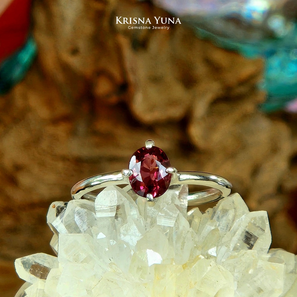 Natural Red Purple Tourmaline Ring