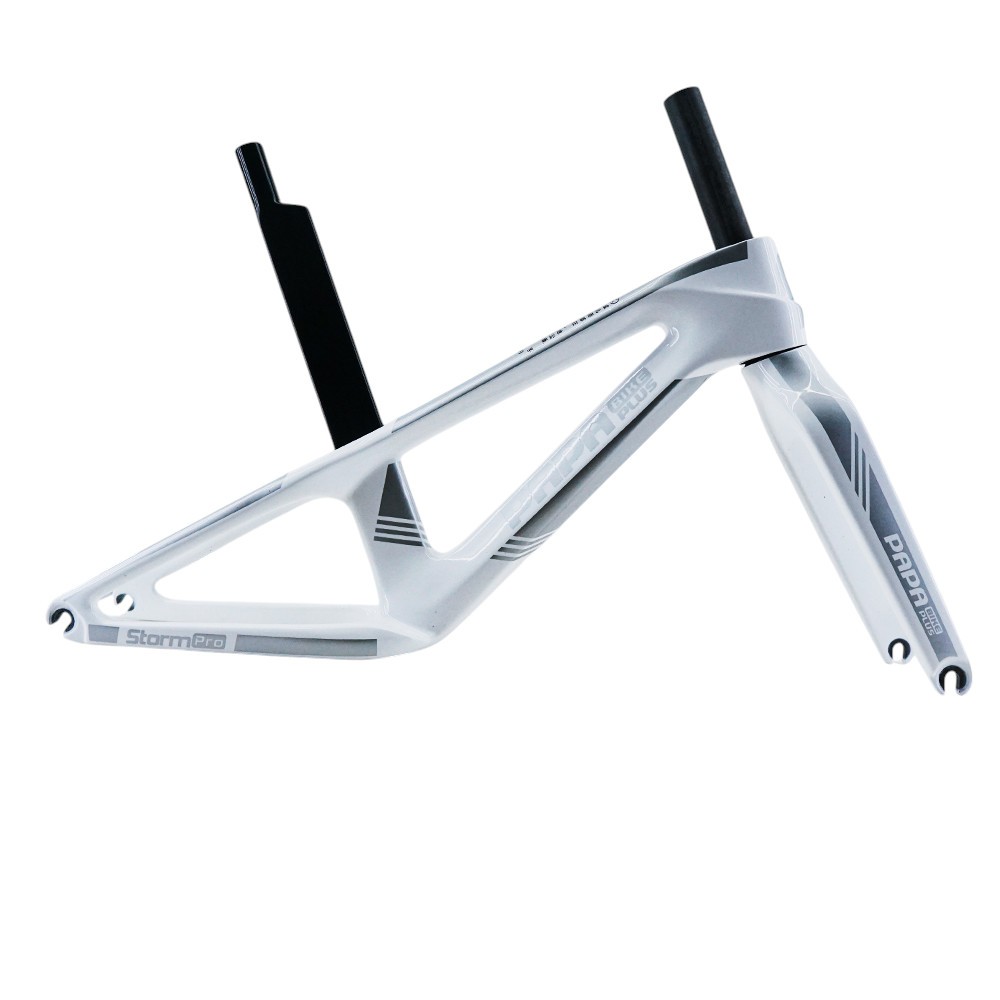 Frame PAPA BIKE Storm Pro 12 Inch White Silver Push Balance Bike Frame Set. Kode 39011