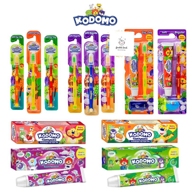 KODOMO Sikat & Pasta Gigi Set 2in1 Reguler Zig Zag Odol Anak Sikat Gigi Kodomo