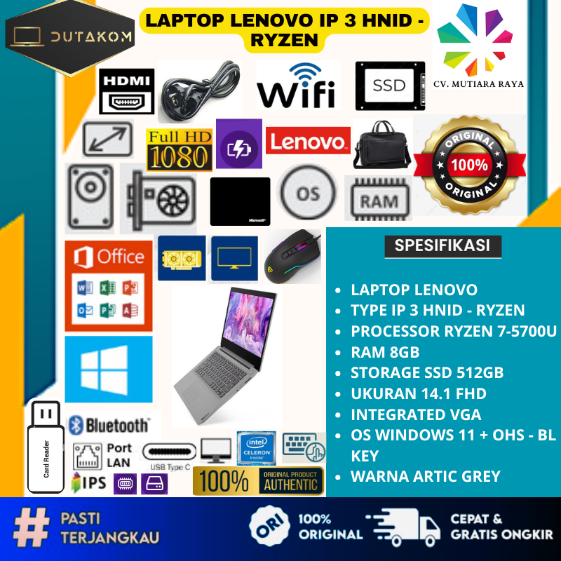 LAPTOP LENOVO IP 3 HNID-RYZEN