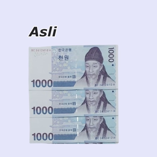 Mata Uang 1000 won Korea Selatan Uang luar negeri asing koleksi ( UANG ASLI 100 % )