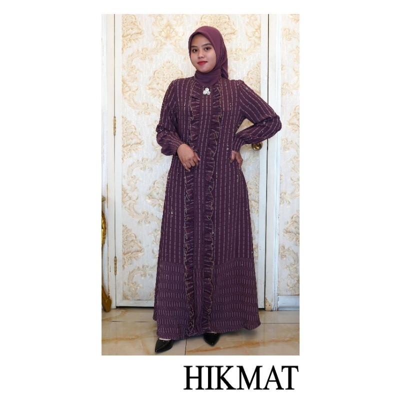 Abaya Hikmat Fashion by neniku A6599-0 Purple & brick