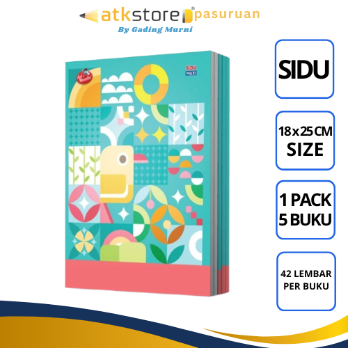 

Buku Tulis Sekolah / Buku Tulis Sinar Dunia / SiDU Maxi Buku Tulis 42 Lembar - 1 Pack isi 5 buku
